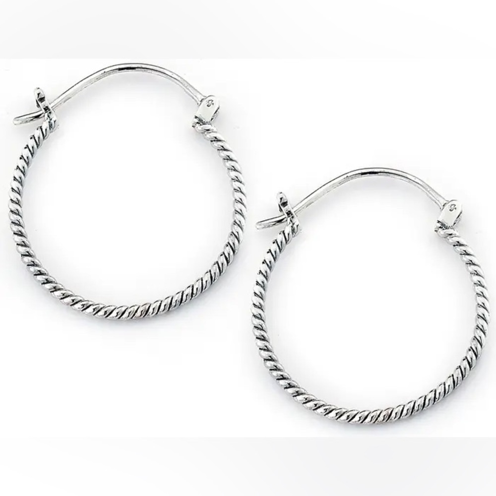 NWOT SAMUEL B. Sterling Silver Twisted Hoop Earrings